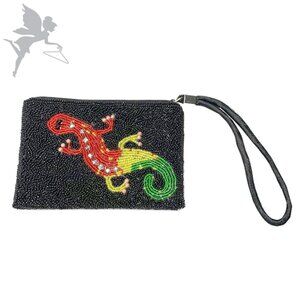 It's a VINTAGE Reggae Gecko zippered beaded pouchette!